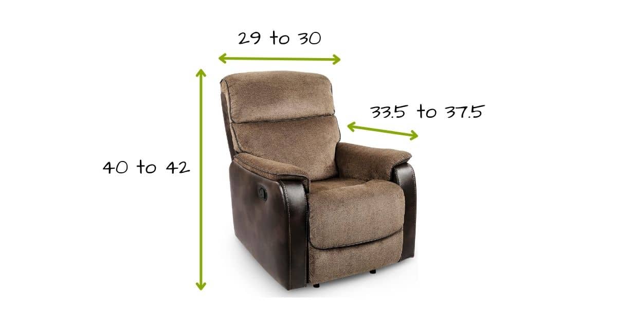 What is the average size of a small recliner